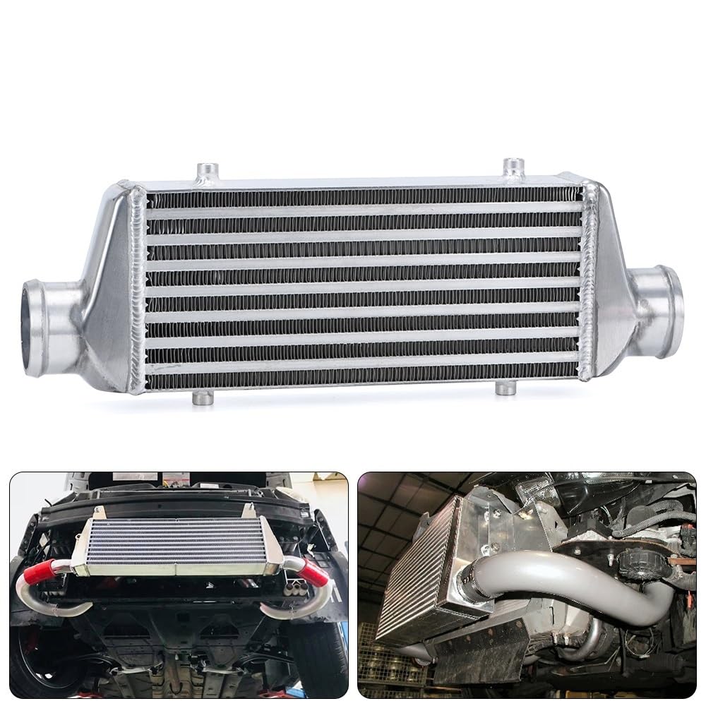 Intercooler aluminiowy 320 * 140 * 65mm Uniwersalny pasek i płyta intercoolera Turbo OD = 2,5 "Intercooler montowany z przodu LZ-ECB869