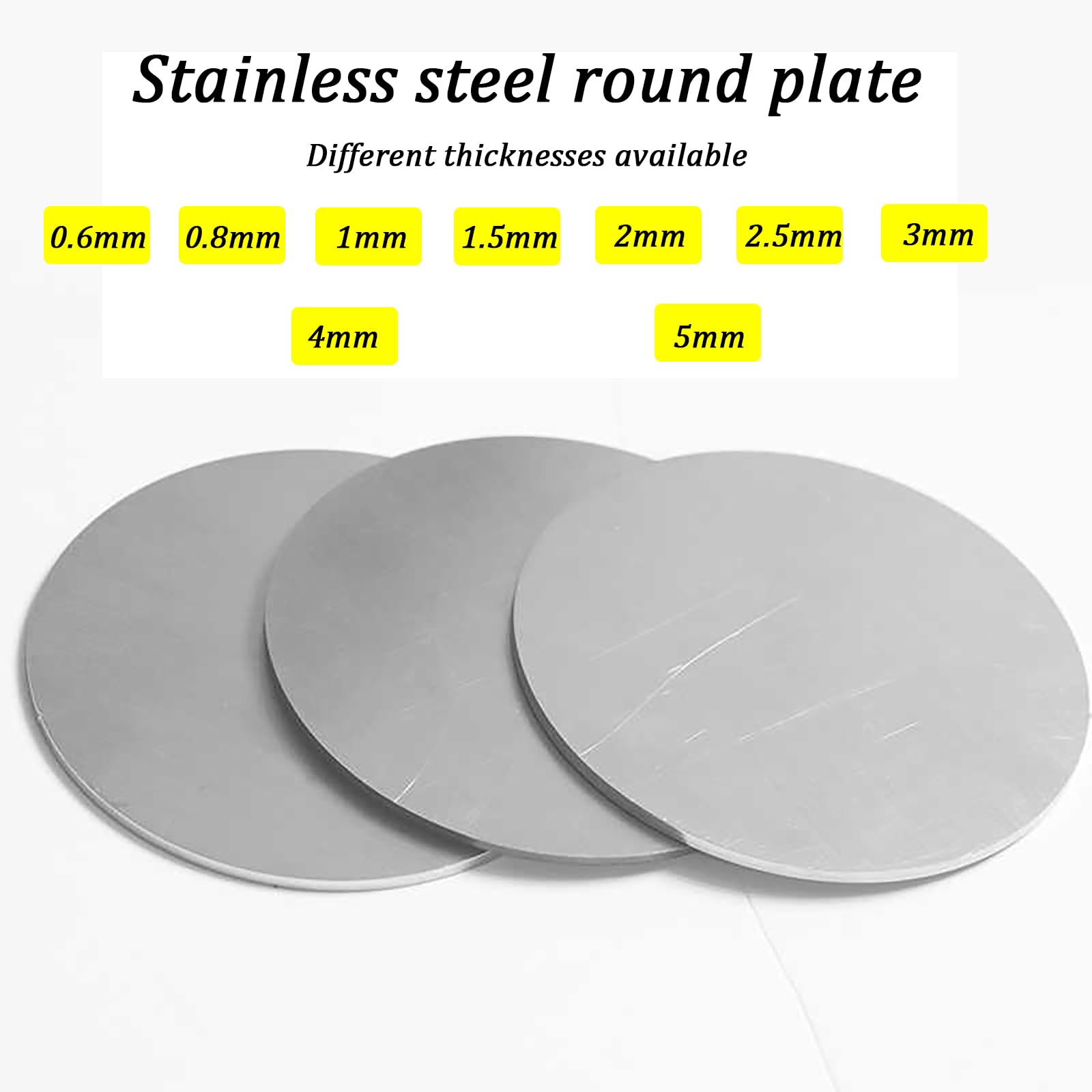 Runde Platte aus Edelstahl, kreisförmige Blechscheibe, 1 Stück, 150 mm Durchmesser, Edelstahlscheibe, Dicke 0,6 mm – 5 mm, runde Metallplatte for Heimwerker, Handwerk und industrielle Nutzung(5mm)