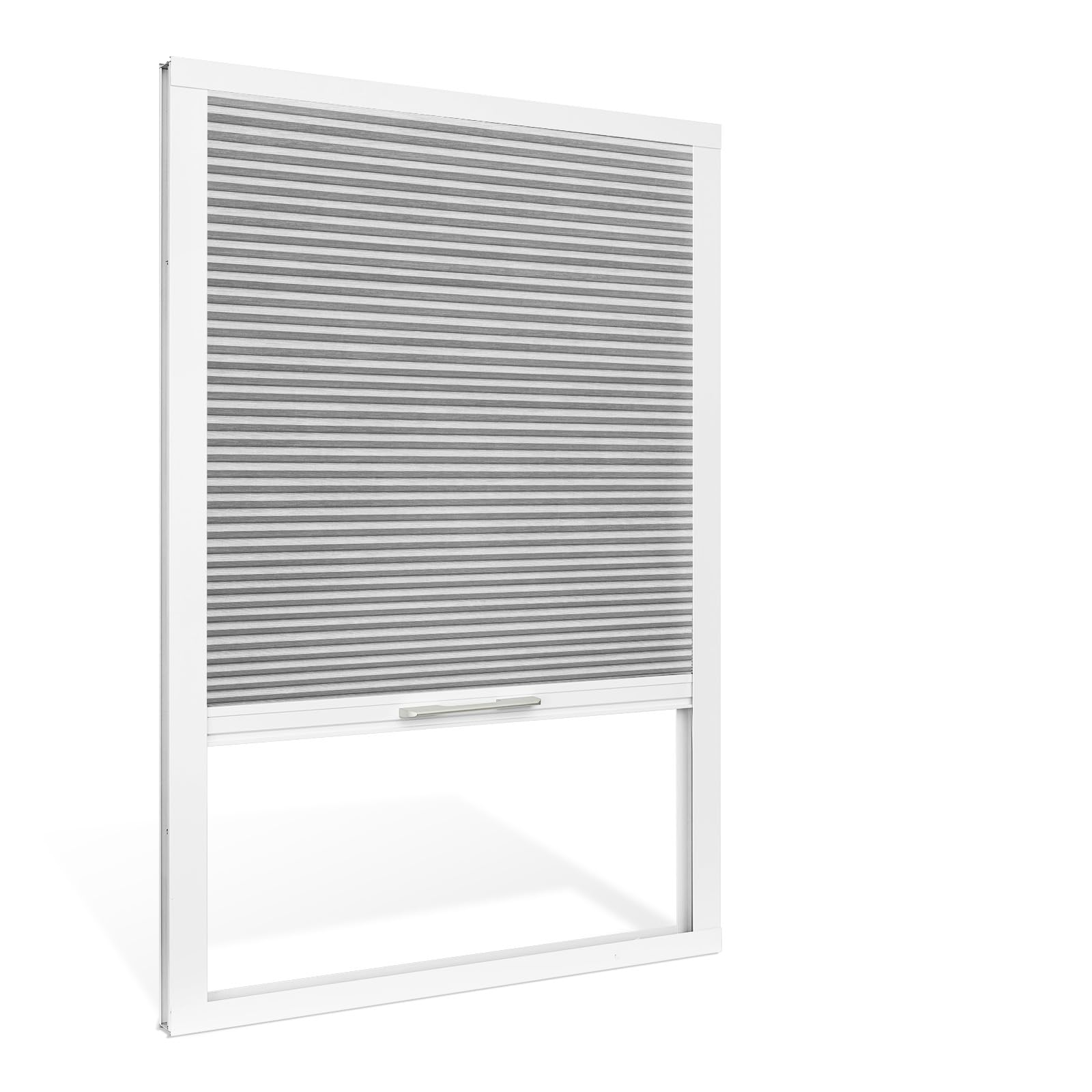 Moonice Skylight blinds Waterproof Fabric Cordless Roof Honeycomb Window Blinds Light Filtering Cellular Pleated Shades for Roof Inclined Plane Room Windows Custom Size,Grey