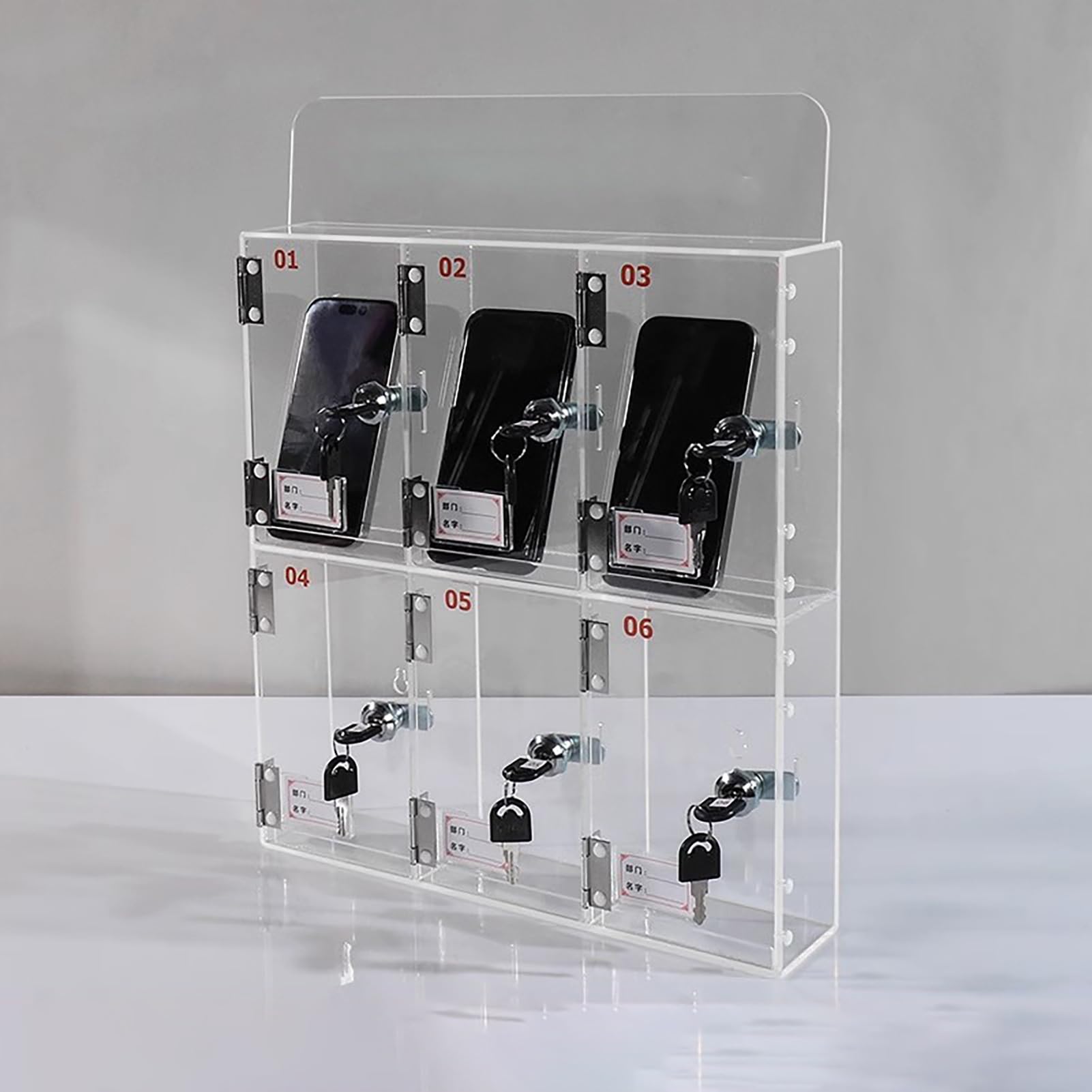 Amazon.co.jp: スマホ ロッカー 教室用透明携帯電話収納ボックス