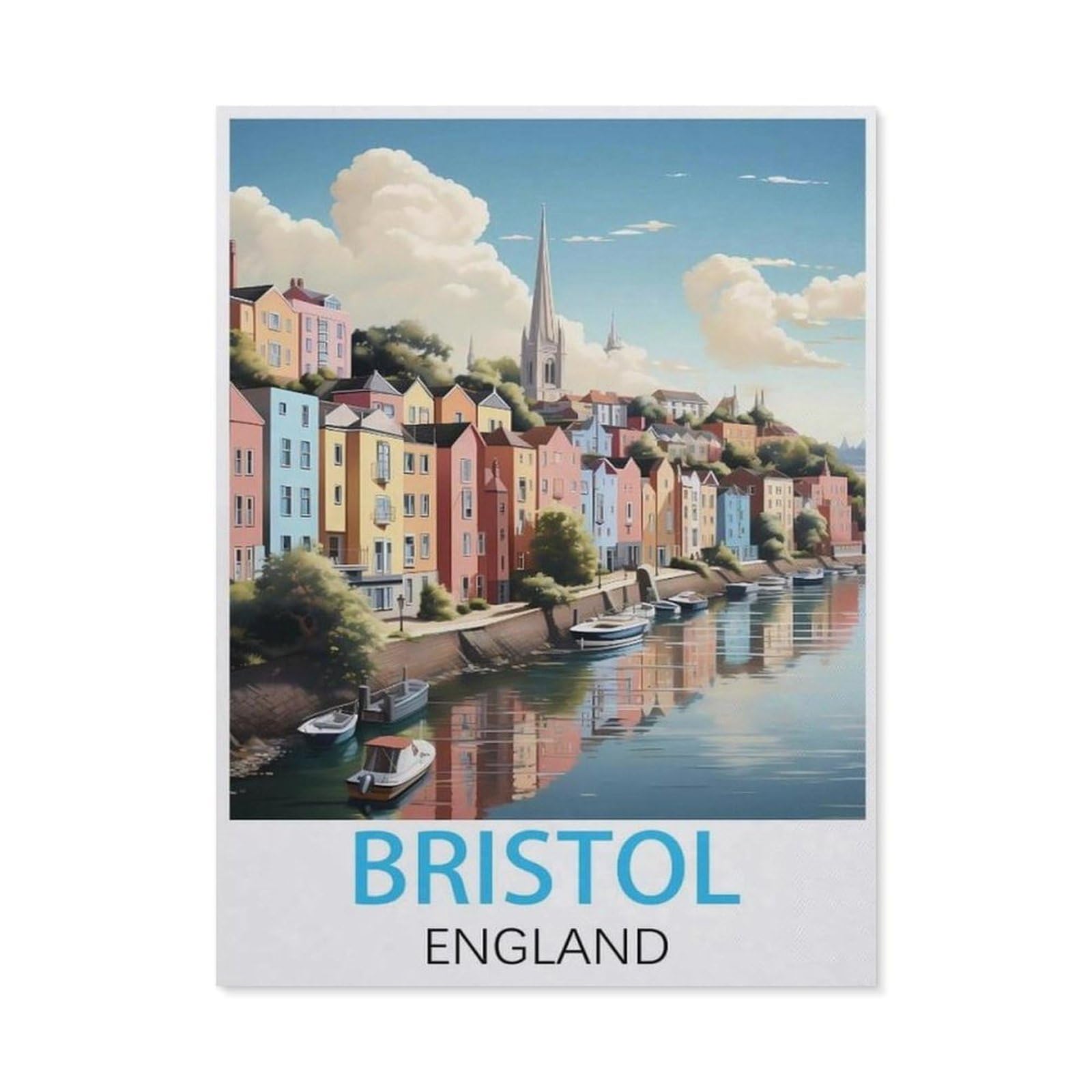 YYHMKBYY，Bristol England Vintage Travel Posters，Jigsaws Puzzles 1000 Pieces Classic Jigsaws Educational Games Toys，Best Gift for Adults and Kids（38x26cm）-N53