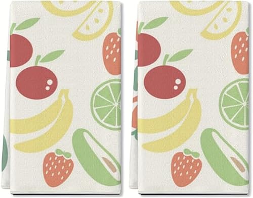 Eveokoki Toalla de cocina de 16 x 24 pulgadas, paño de cocina de frutas decorativo de acuarela para secar a mano, toalla de cocina para hornear,