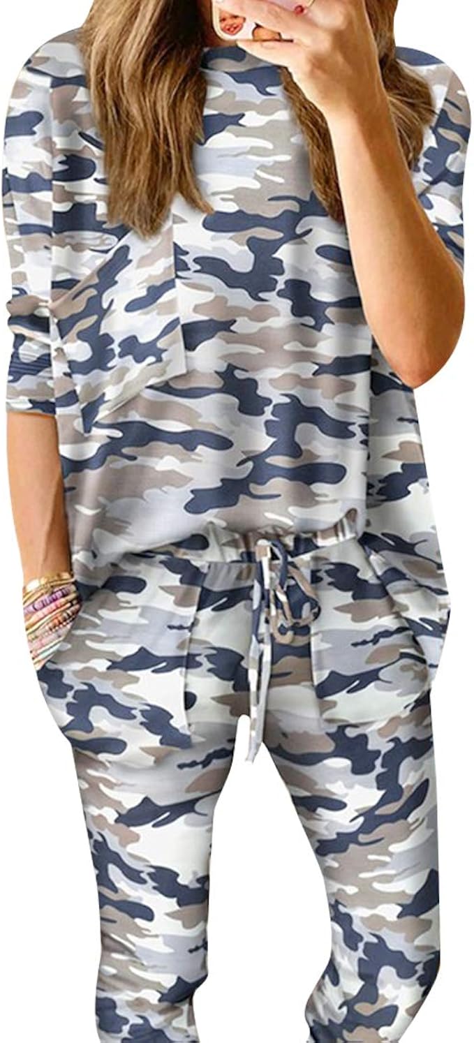 Puimentiua Pigiama Leopardato per Donna Tuta con Stampa Top alla Moda +  Pantaloni con Coulisse Elastica con Tasche per Sport da casa : Puimentiua:  Amazon.it: Abbigliamento