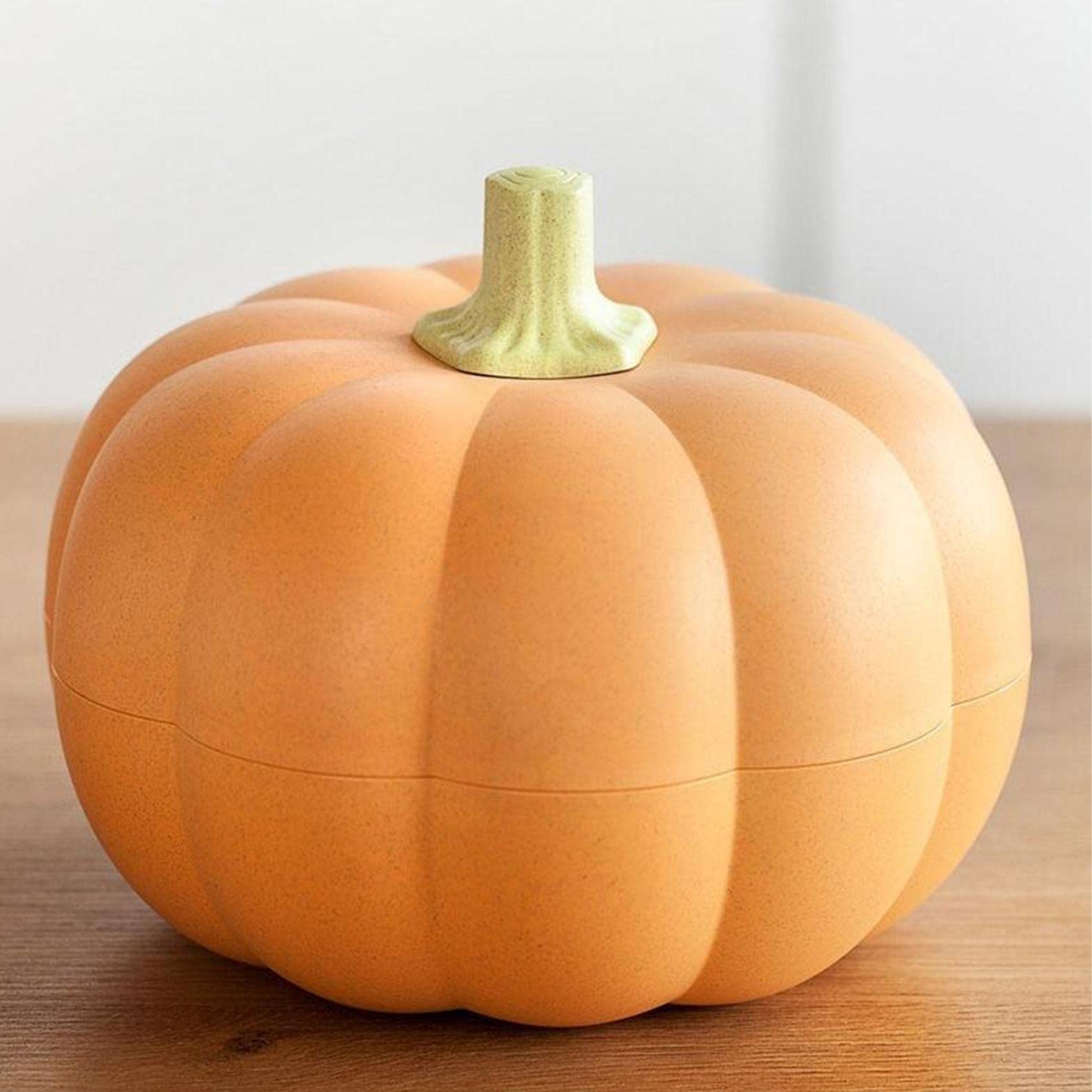 squarexBul-k Snack Box Candy Box, Multifunctional Pumpk-in Shaped Candy Tray Food Storage Box, Nut-s, Snacks, Candi-es, Cookies, Fruit Food Candy Holder For Halloween (Yellow)