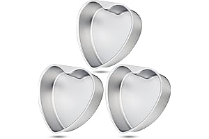 Nuogo: Juego de 3 moldes para pastel con forma de corazón, molde...