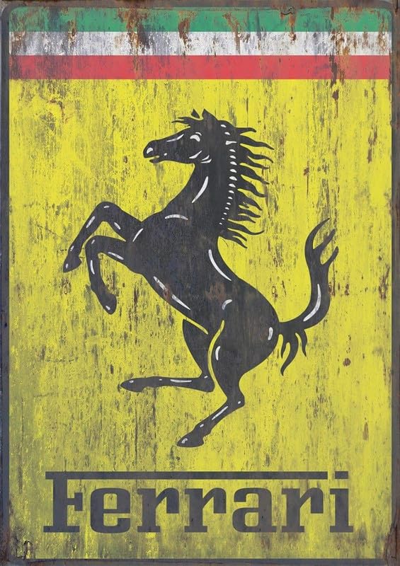 Vintage Italy Ferrari Car Logo Wall Art Photo Picture Print Art Poster (A1 594 x 841mm)