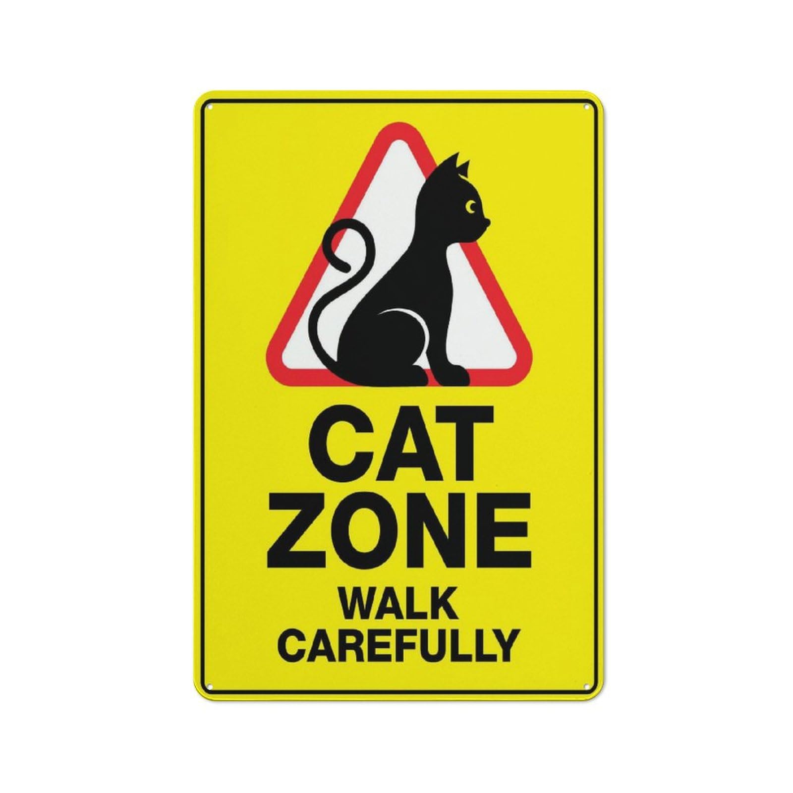 Xewazd A2104 Metal Tin Signs Cat Zone Walk Carefully 8"X12" Aluminum Sign - Rust-Resistant, Weather-Durable, Easy To Mount