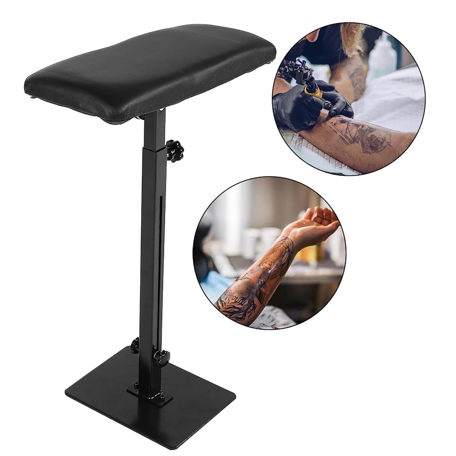 Arm Rest Stand, Adjustable Height 63-95cm 180 Degree Angle with PU Leather Soft Sponge Pad for Artist and Studio