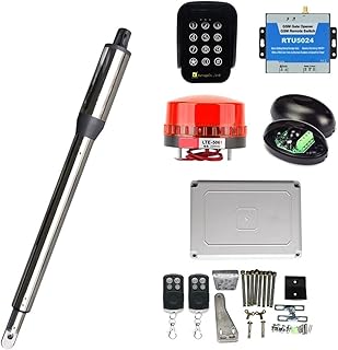 Automatic Gate Opener Automatic 300KG Single Leaf Door Electric Swing Gate Opener Motor DC Single Linear Actuator Operator Access Control System Easy to Install (Color : Kit 9, Size : One Size)