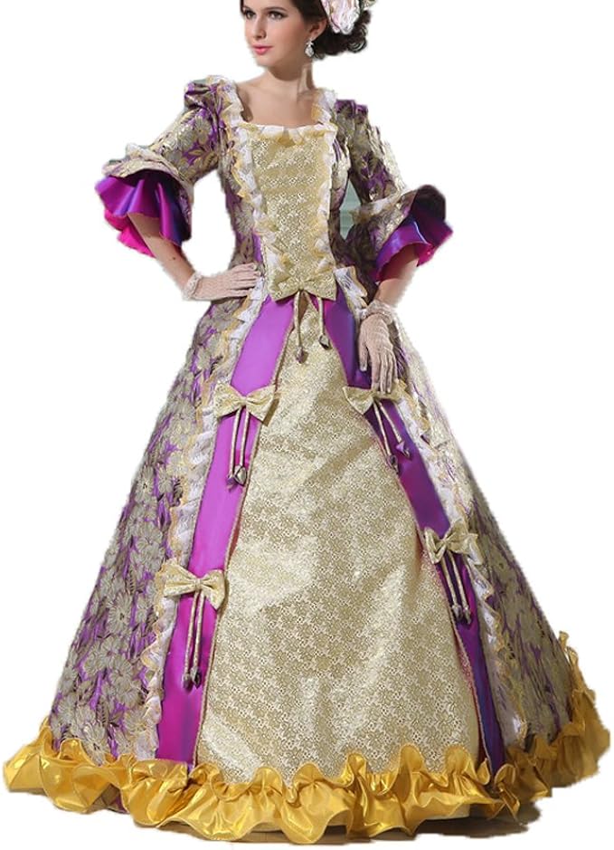 Amazon Co Jp 貴族風 エレガントドレス 華やか洋装ワンピース 中世 プリンセス ヨーロッパ系お女王様 王女様 ドレス ワンピース 新年会 忘年会 ホビー