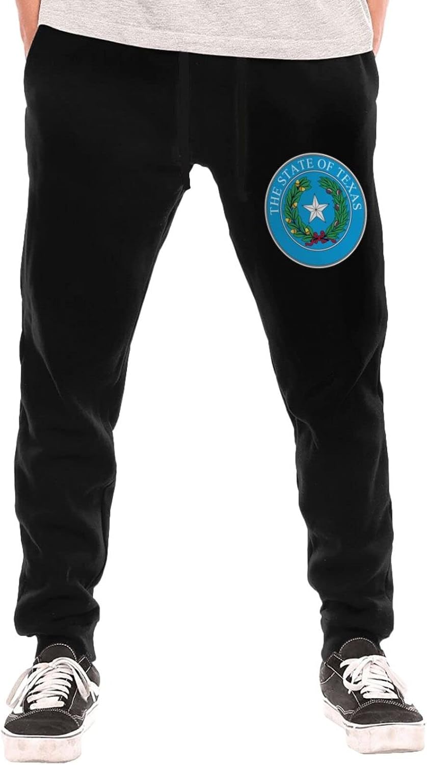 The Seal of The State of Texas Sweatpants Mens Pantalettes with Pockets Jogger Pants Sports Casual Pants
