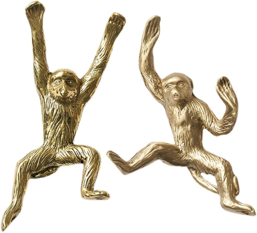 Cabinet Knobs Monkey Dresser Knobs Drawer Decorative Knob Golden Cabinet Pull Handle Furniture Knob Handles for Kitchen Bathroom Cabinet Door (Color : Gold, Size : 2 Pairs)