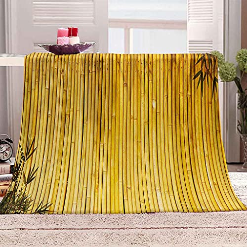 Couverture sofa 3D bambou doré pour des soirées cocooning chaleureuses - 2