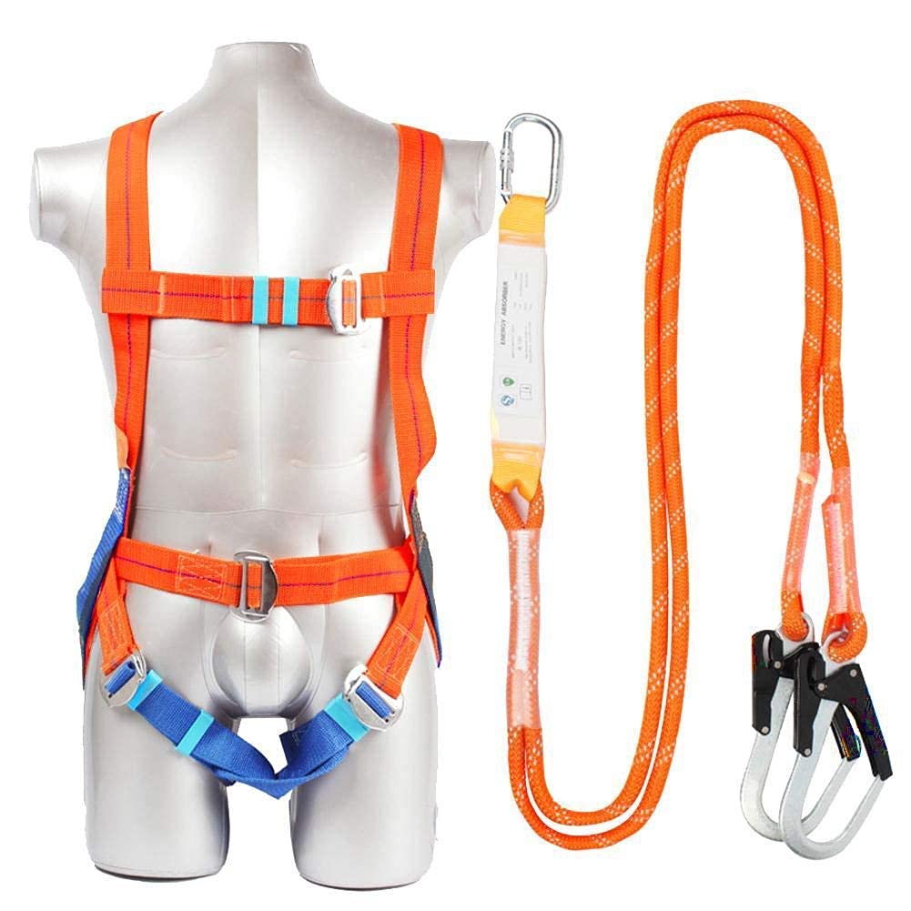 SwaYve Arnés de Escalada, Kits de Arnés de Seguridad, Cinturón Seguro para Todo el Cuerpo, Cinturón de Seguridad para Trabajos Aéreos, Arnés de Protección Contra Caídas, Cinturón para Trabajar, Escala