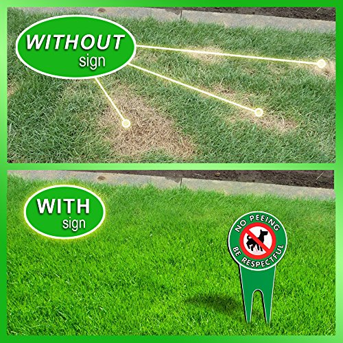 Extra Large No Peeing Dog Sign | Dog Stake For Yard Pick Up After Your Dog Sign | No Dogs Peeing No Dog Poop Signs For Yard | Aluminum,Pk1, 7.5"X14.5" #TOP4