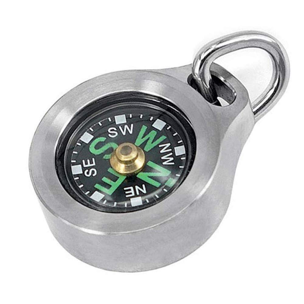 Mini bussola, design luminoso, strumenti for la navigazione all'aperto for campeggio, escursioni e altre attività all'aperto resistenti (Color : Silver)