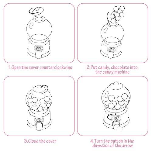 Miniatura 9 de Fdit Máquina portátil de caramelo para niños Mini dispensador de bolas de goma de plástico Regalo de jardín de infantes para niños (rojo)
