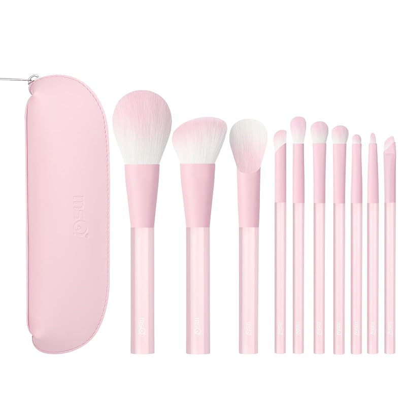 Kit de Pincéis de Maquiagem MSQ com 10 Unidades e Estojo