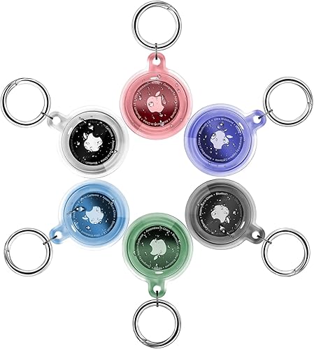 Miniatura 2 de Paquete de 6 fundas para Apple AirTag 6 con llavero, soporte impermeable para AirTag, funda para mascotas, seguimiento, niños, bolsos, llaves,
