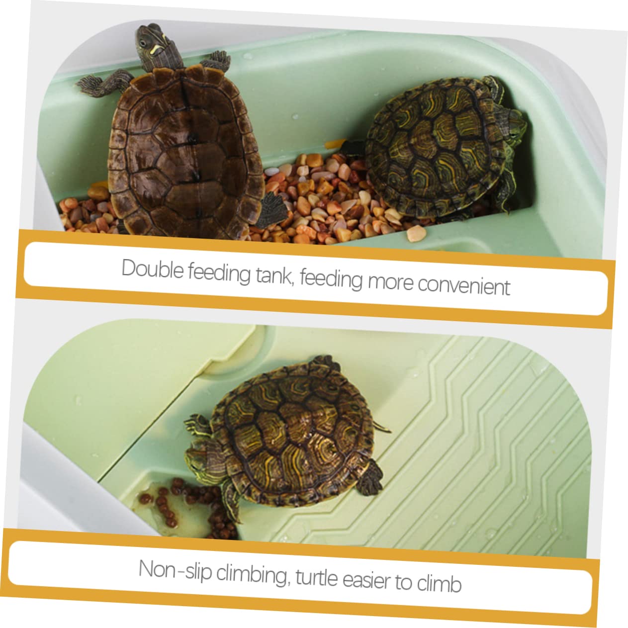 INOOMP Terrario per Tartarughe in Pp, Design a Strati, Facile da Pulire e Resistente all’Usura, per Alimentazione e Deposizione Uova | Struttura Multistrato, per Soste al Sole e Riposo, Resistente a Usura e Urti