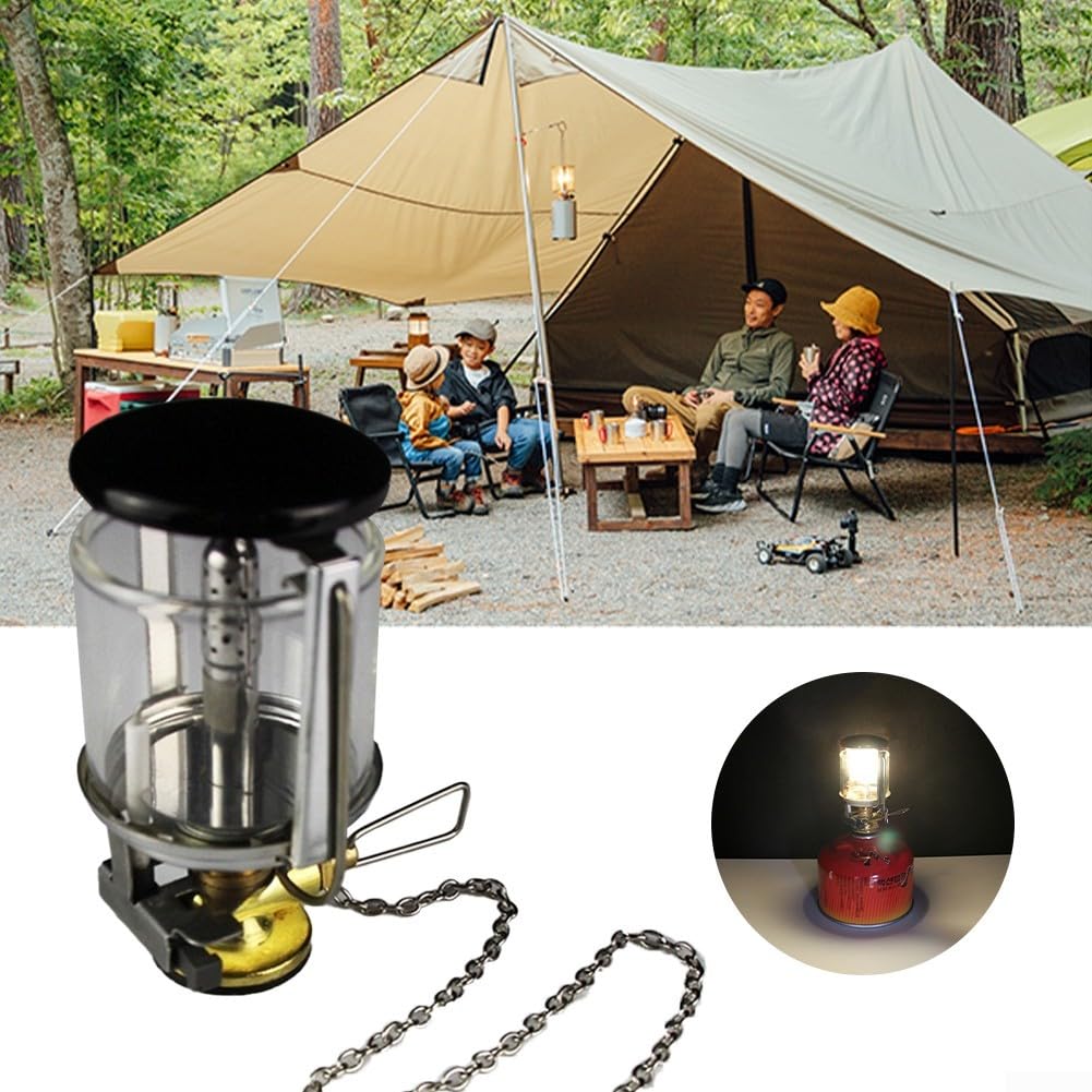 Outdoor Camping Gaslampe 80LUX Tragbare Laterne für Zelt und Picknick, bruchfest und leicht Küche, Haushalt & Wohnen