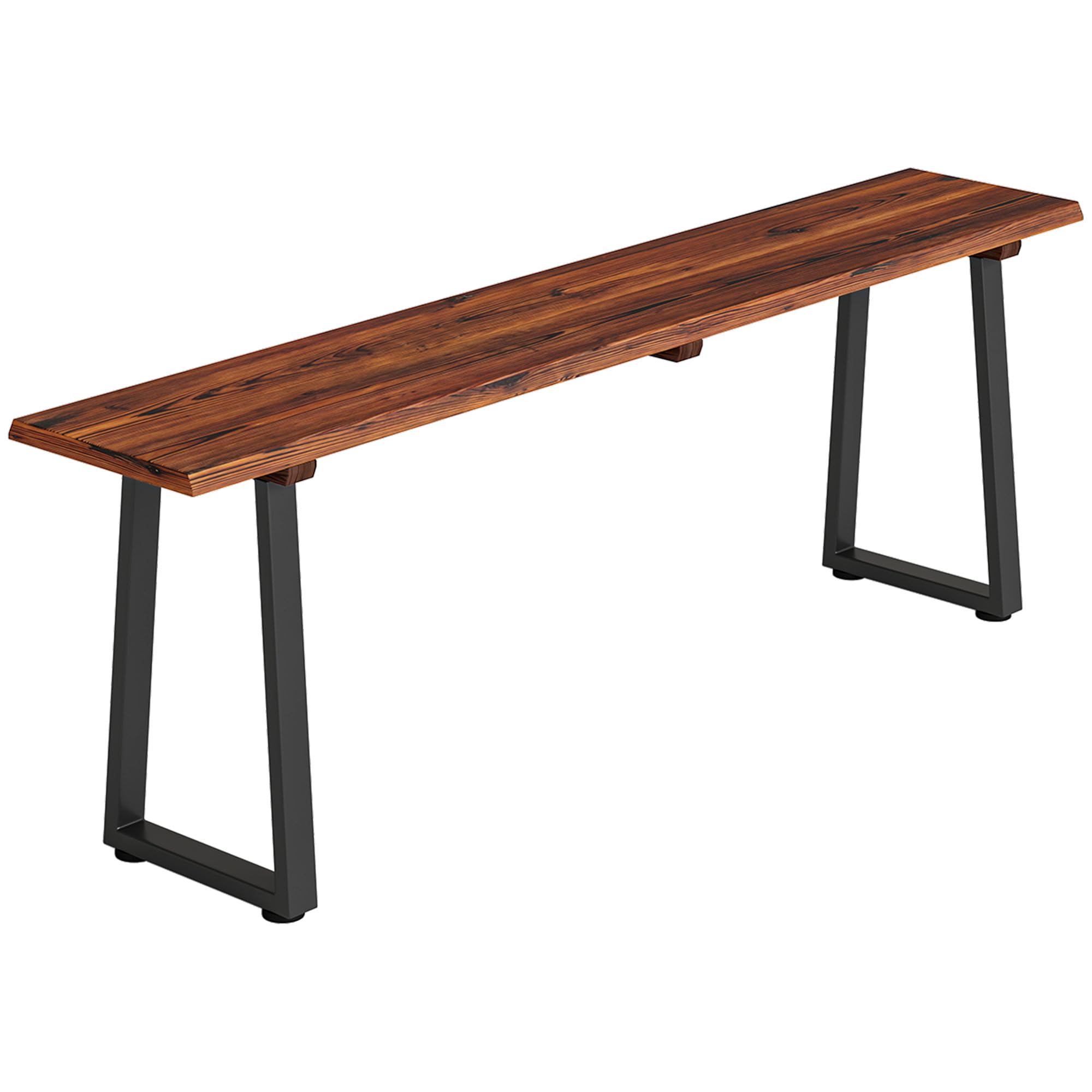 Outsunny Banc de Jardin en Bois de Sapin Extérieur 150x28x48cm Carbonisé