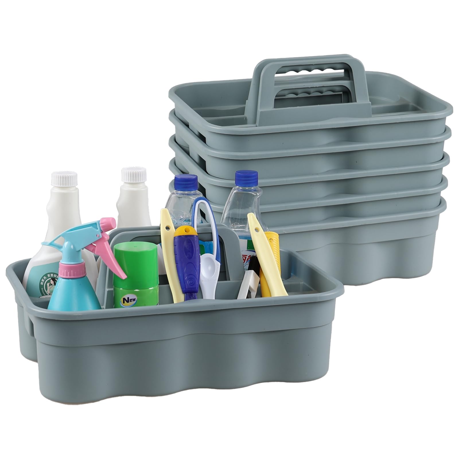 Zopnny Multiuse Caddy Organizer with Handle Plastic Shower Caddy Basket Divided Storage Tote Holder for Bathroom Shower Cleaning
