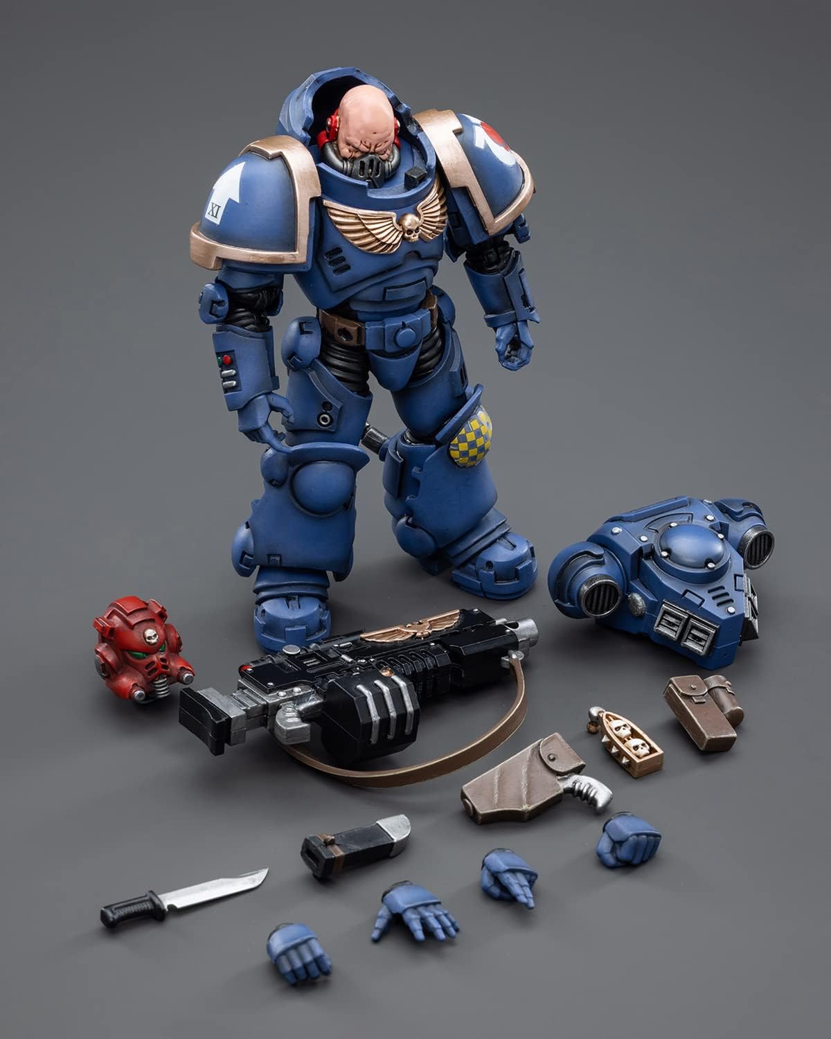 Figura De Acción JoyToy Warhammer 40,000 De 1/18, Sargento De La Escuadra Terminator Ultramarines Con Espada De Poder Y Teleport Homer, Colección De Modelos, Regalos De Cumpleaños