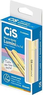 Marca Texto, CIS, Lumini Pastel 56.9900, Amarelo, pacote de 12