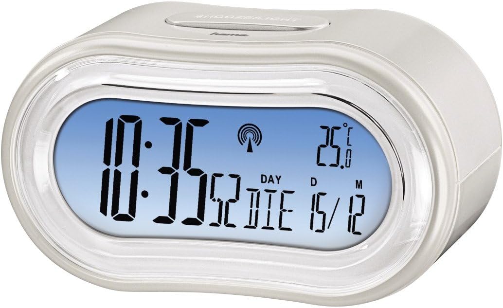 Hama Fashion Pro 00104918 RadioControlled Alarm Clock White Amazon