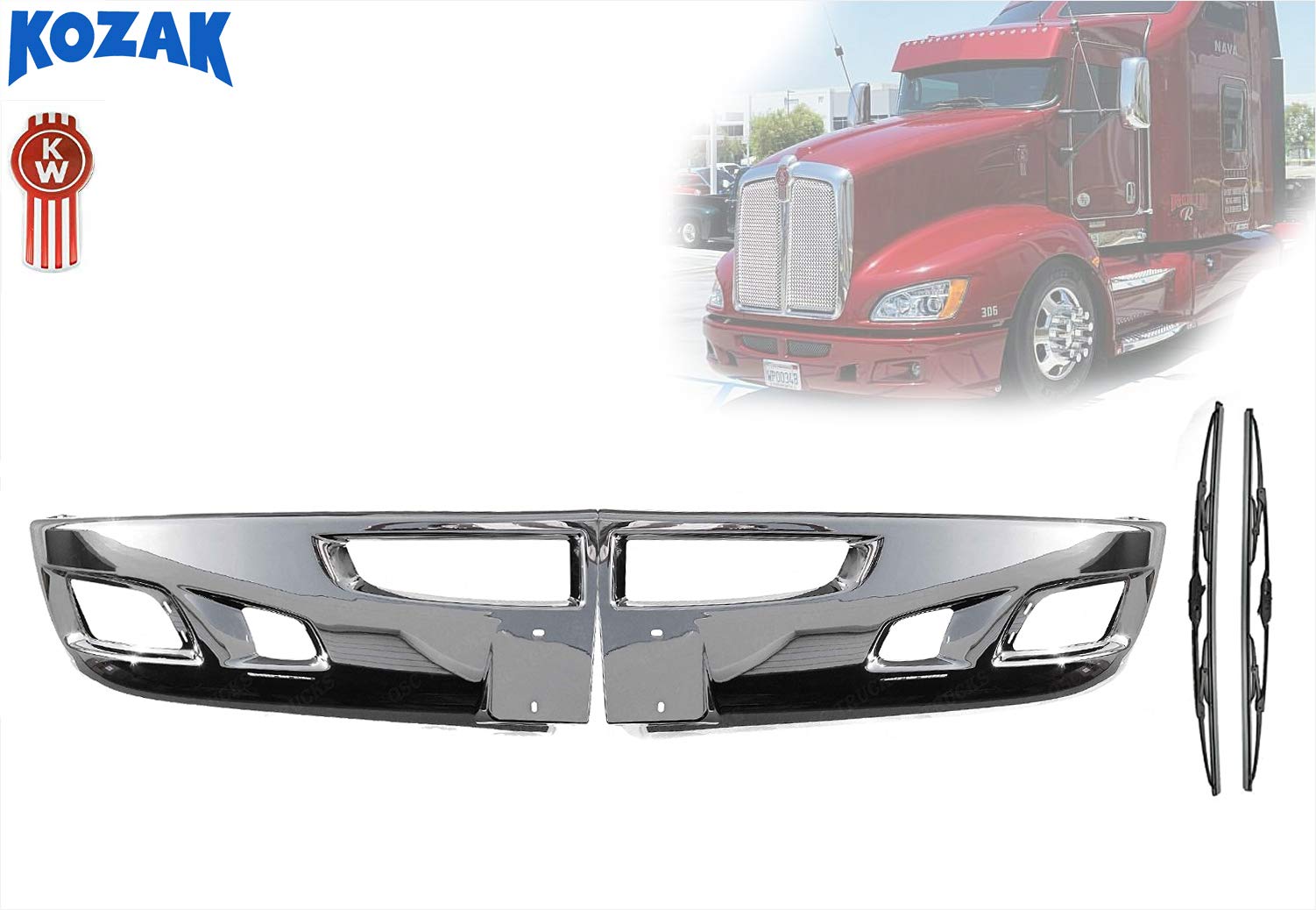 Buy Kozak Replacement Chrome Bumper Extension Corners Left & Right Side