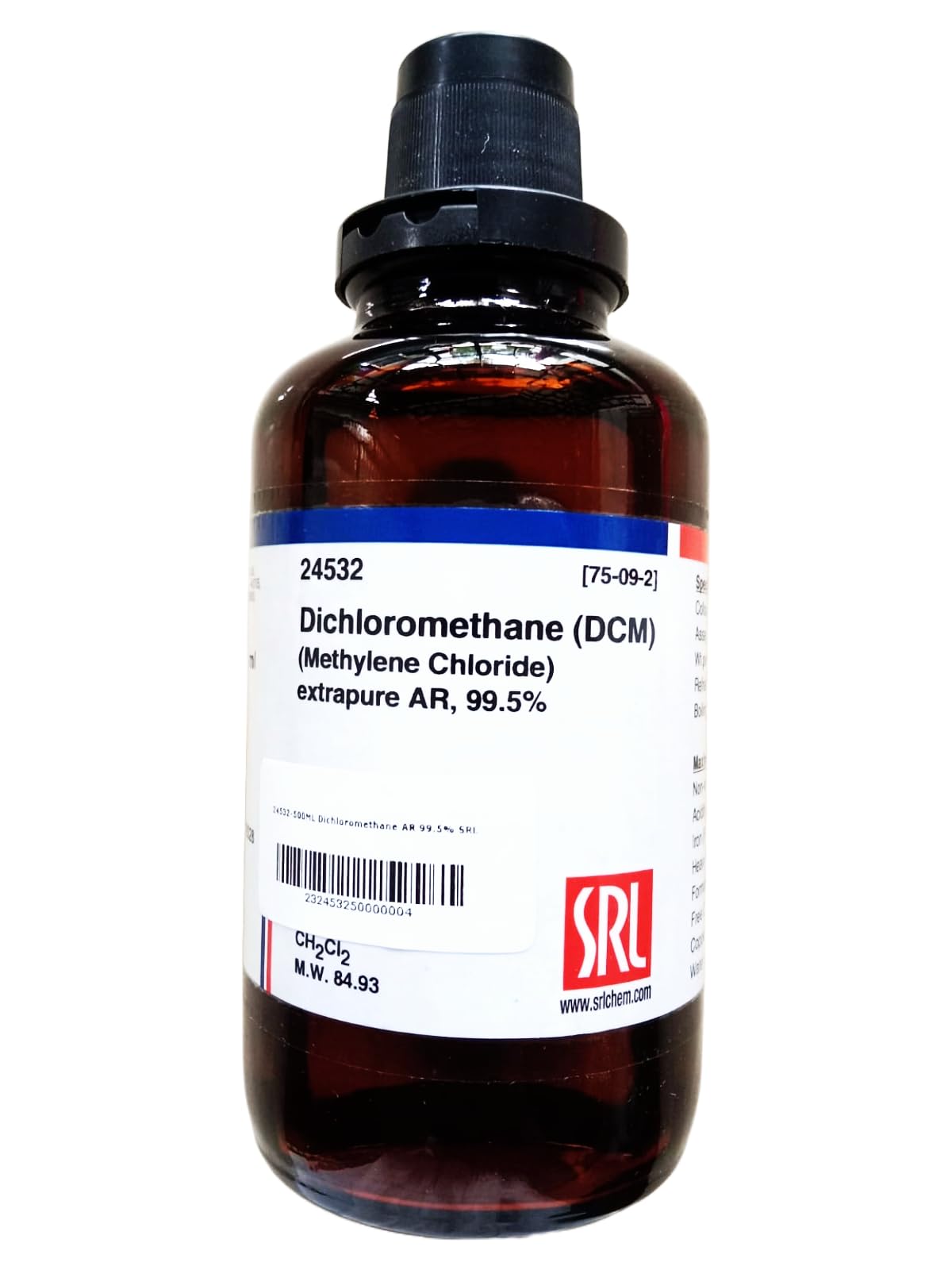 See full amazon price history chart for SRL Dichloromethane (DCM) (Methylene Chloride) extrapure AR Grade, 99.5%, 500ml, CAS 75-09-2, Molecular Formula : CH2Cl2, Storage : Room Temperature, Shelf Life : 60 Months for aboratory use SRL Dichloromethane (DCM) (Methylene Chloride) extrapure AR Grade, 99.5%, 500ml, CAS 75-09-2, Molecular Formula : CH2Cl2, Storage : Room Temperature, Shelf Life : 60 Months for aboratory use (B0CDV2SR9Y) Amazon Price History, Amazon Price Tracker