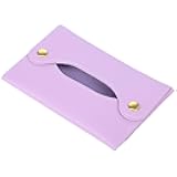 Pocket Tissues Holder, Tissue Holder for Purse, Soft Tissue Box, Reusable Tissues Pouch, Paper Box Bag for Face Towels, Paper Towel Pu Leather Case Suitable for Household and Work Use (Purple)