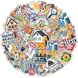 64Pcs Real Estate Stickers – Realtor Vinyl Decals for Agents, Sold Home Designs, Laptop, Clipboard, Journals, Marketing Gifts, Office Supplies