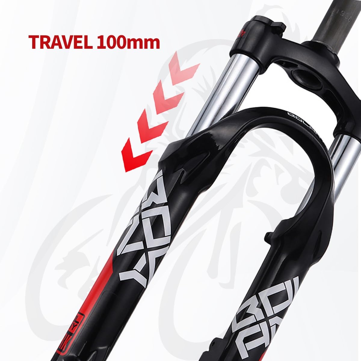 MTB Aria Forcella Ammortizzata Bici 20 in Tubo Diritto 1-1/8" Freno Disco QR 9mm Corsa 100 Mm Blocco Manuale 1810g