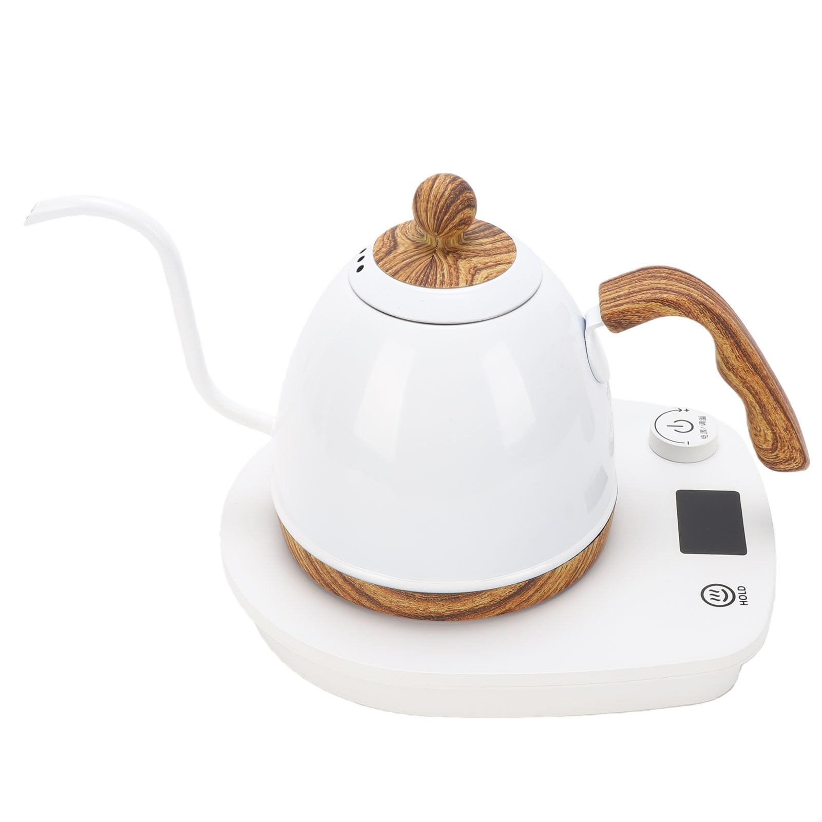 Yinhing Bollitore Elettrico per caffè a Collo di Cigno da 600 Ml Versamento con Controllo della Temperatura in Acciaio Inossidabile 304 per caffè, tè, Spina Europea (Spina europea 220V)