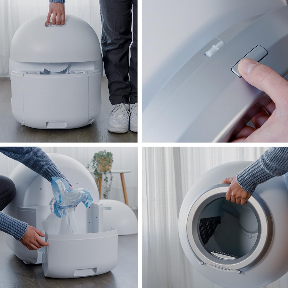 Cecotec Arenero Automático Compacto con Autolimpieza Pumba 7000 CleanKitty Compact Connected. Capacidad 65L, Triple Sistema de Desodorización, Control por WiFi, Silencioso, Sensor de Infrarrojos