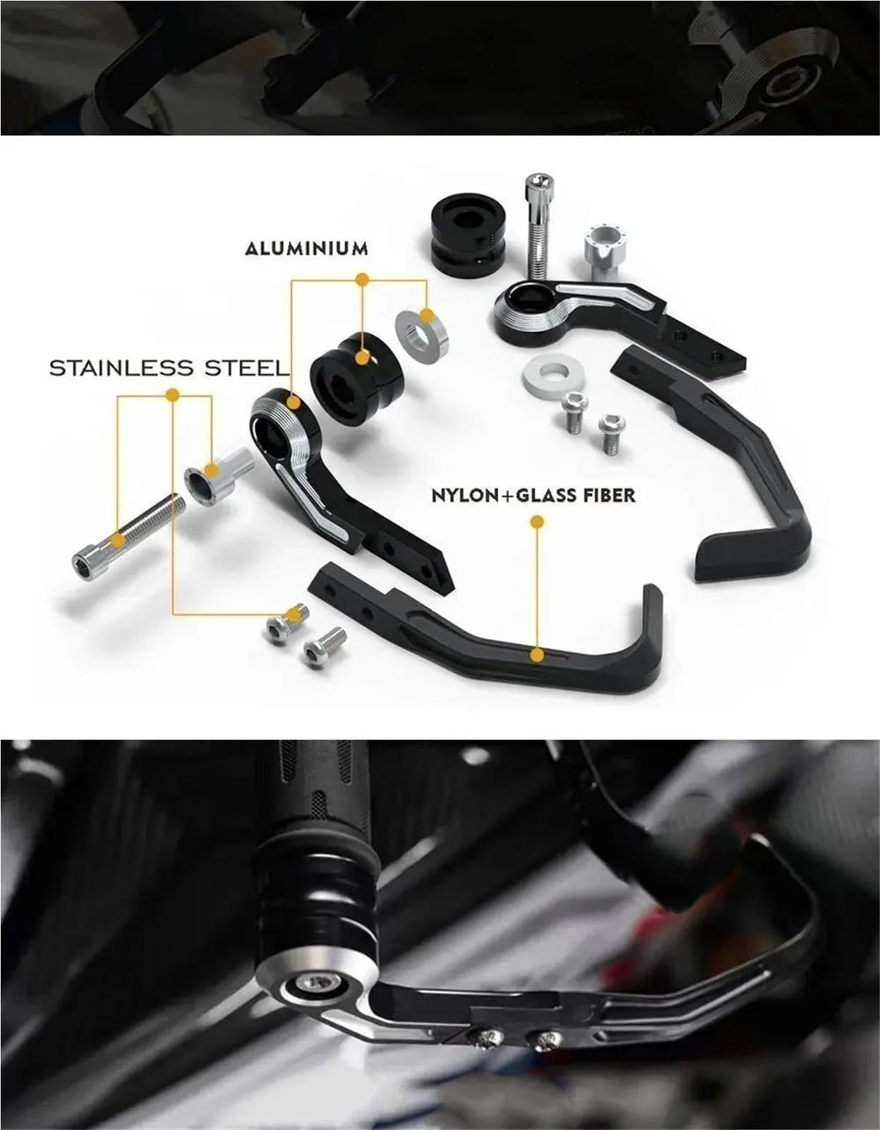 Protections Levier Frein d'embrayage Moto Changement Vitesse pour Yamaha R6 R7 R1 R1M 2006-2023(Noir)