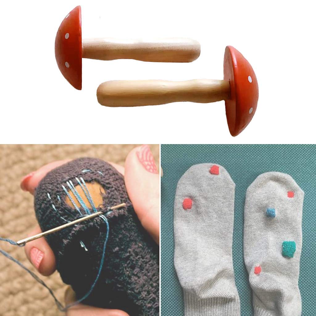 Œuf à Repriser En Bois Avec Crochet - Kit De Réparation Pour Chaussettes, Pulls, Jeans - Outil De Couture Et Tricot - 4