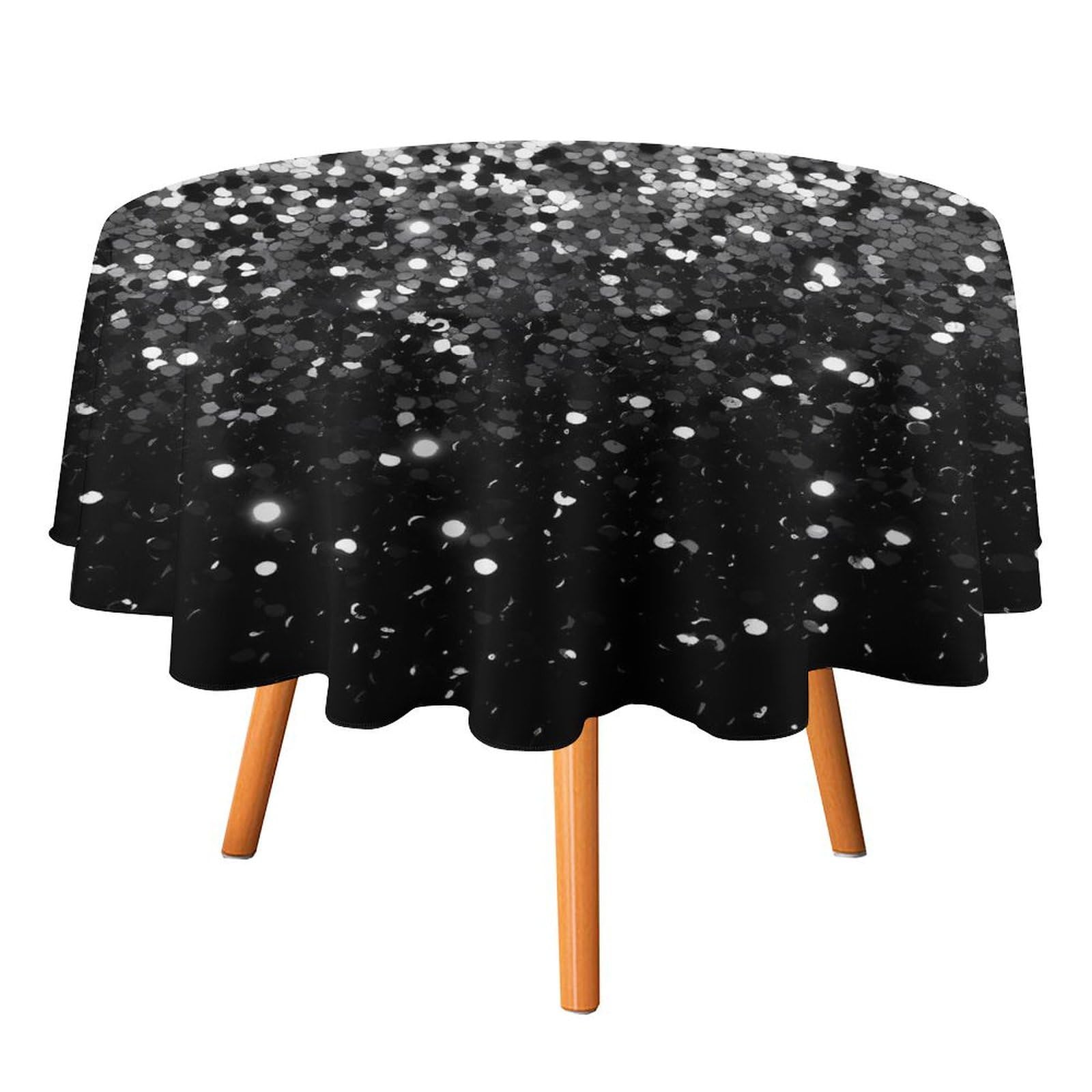 Nappe ronde à paillettes infroissable : la solution anti-tache pour vos fêtes