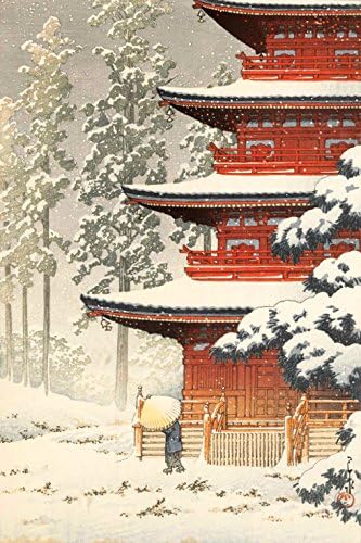 Amazon 日本のアートプリント 川瀬巴水 雪の中の聖院 広崎 インテリア オンライン通販