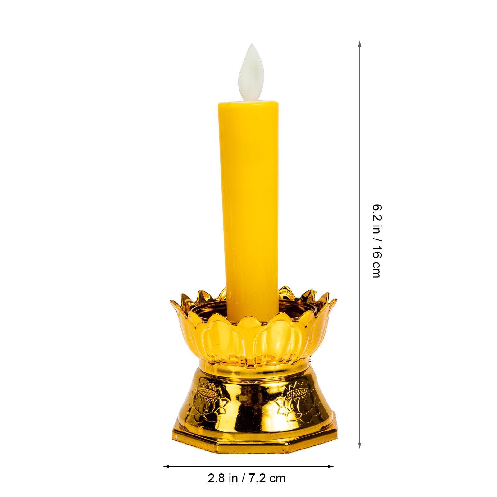 OATIPHO LED Lotus Buddhist Lamp, Light offering Before Buddha with Alloy Base, Buddha Hall Supplies Home Decor for Buddha Occasions, Worship, Prayer and Display Buddhist Supplies