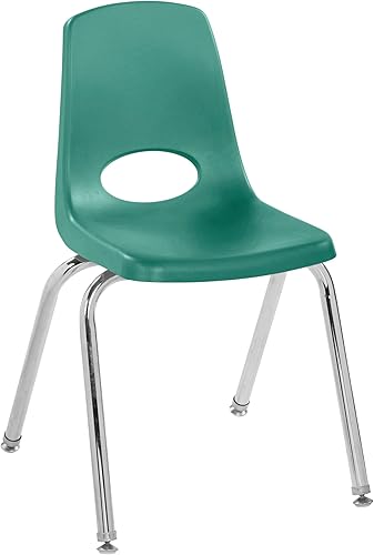 Miniatura 403 de Factory Direct Partners 10355-BL Silla escolar apilable de 10 pulgadas, asiento apilable para estudiantes con patas de acero cromado y rodamientos
