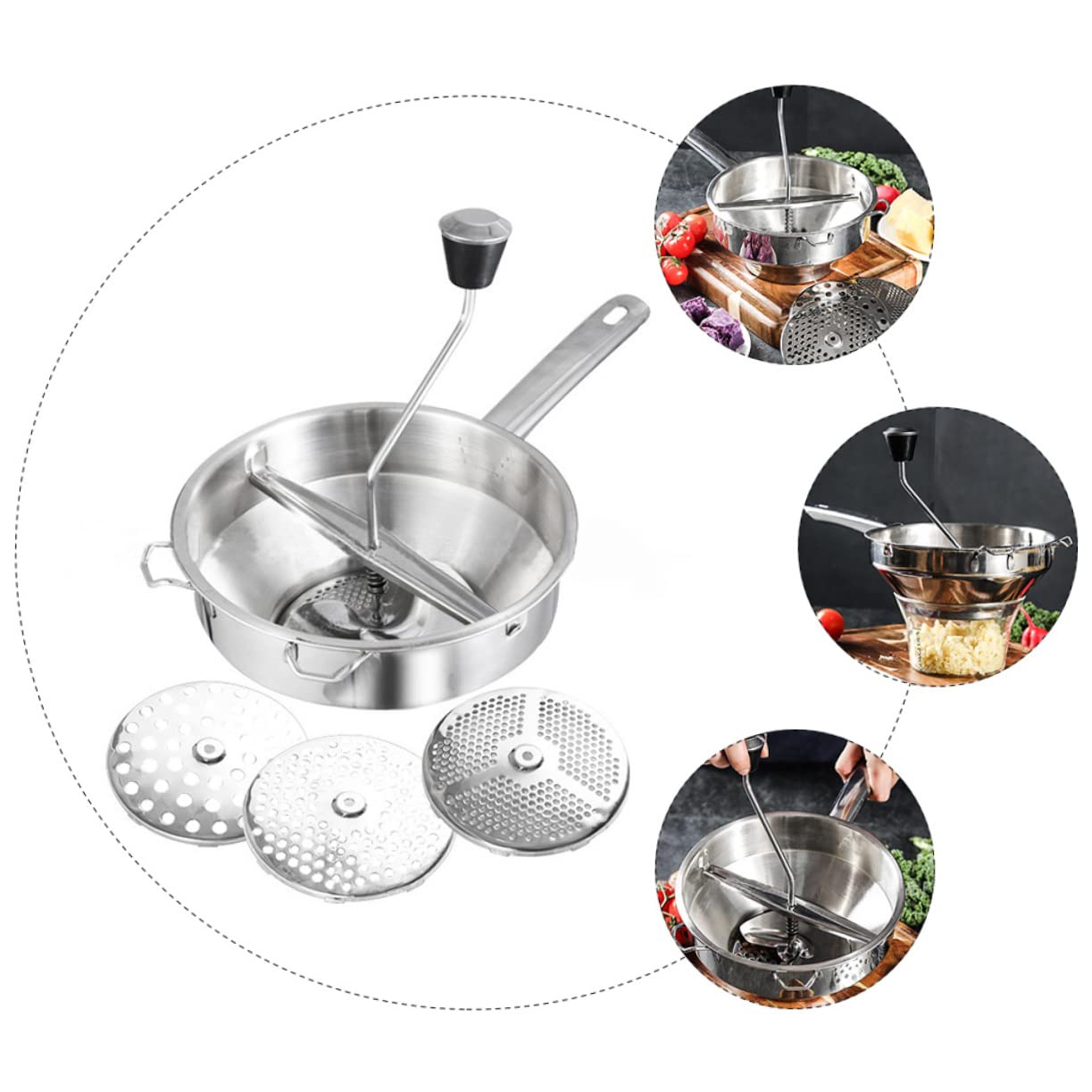 MAGICLULU Küchenutensil Lebensmittelrührer aus Edelstahl Sicher für Küche für Langlebig Edelstahl Gemüse und Speisen Kochen | Silber, Küchenutensilien für Kochen, Sicher und Langlebig, Eco Freundlich
