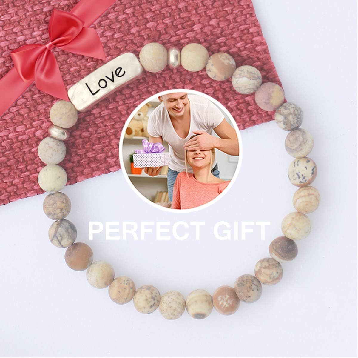 NTLX Christian Bracelets for Women – Love Bracelet – Natural Stone Stretch Prayer Bracelet – Inspirational Message Jewelry - Great Gift - Image 5