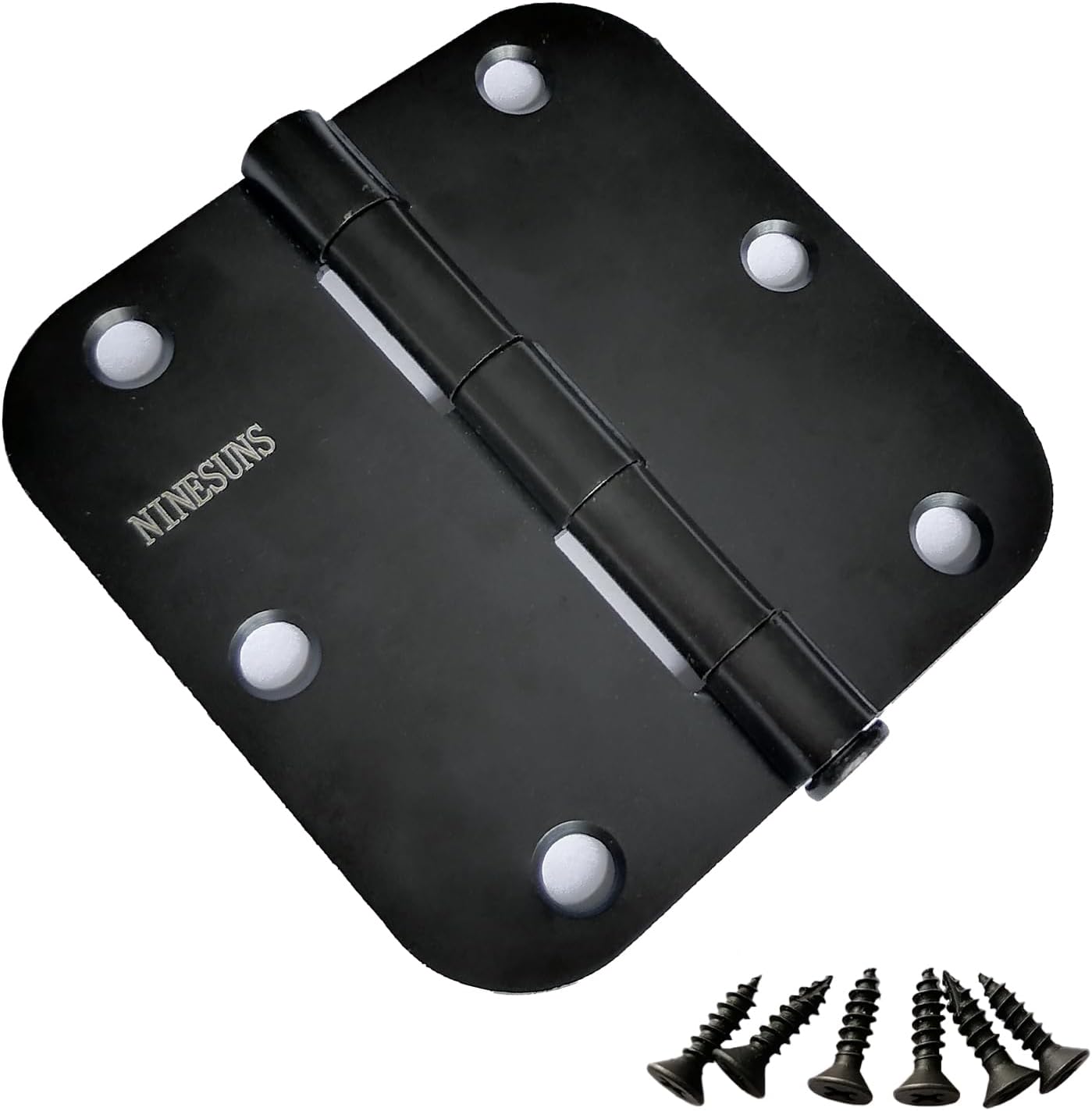 18 Pack Door Hinges 3 1/2 Inch - Matte Black Silent Hinges for Doors - 5/8" Radius Round Corners for All Interior Doors - Removable Pin Design for Easy Installation and Maintenance