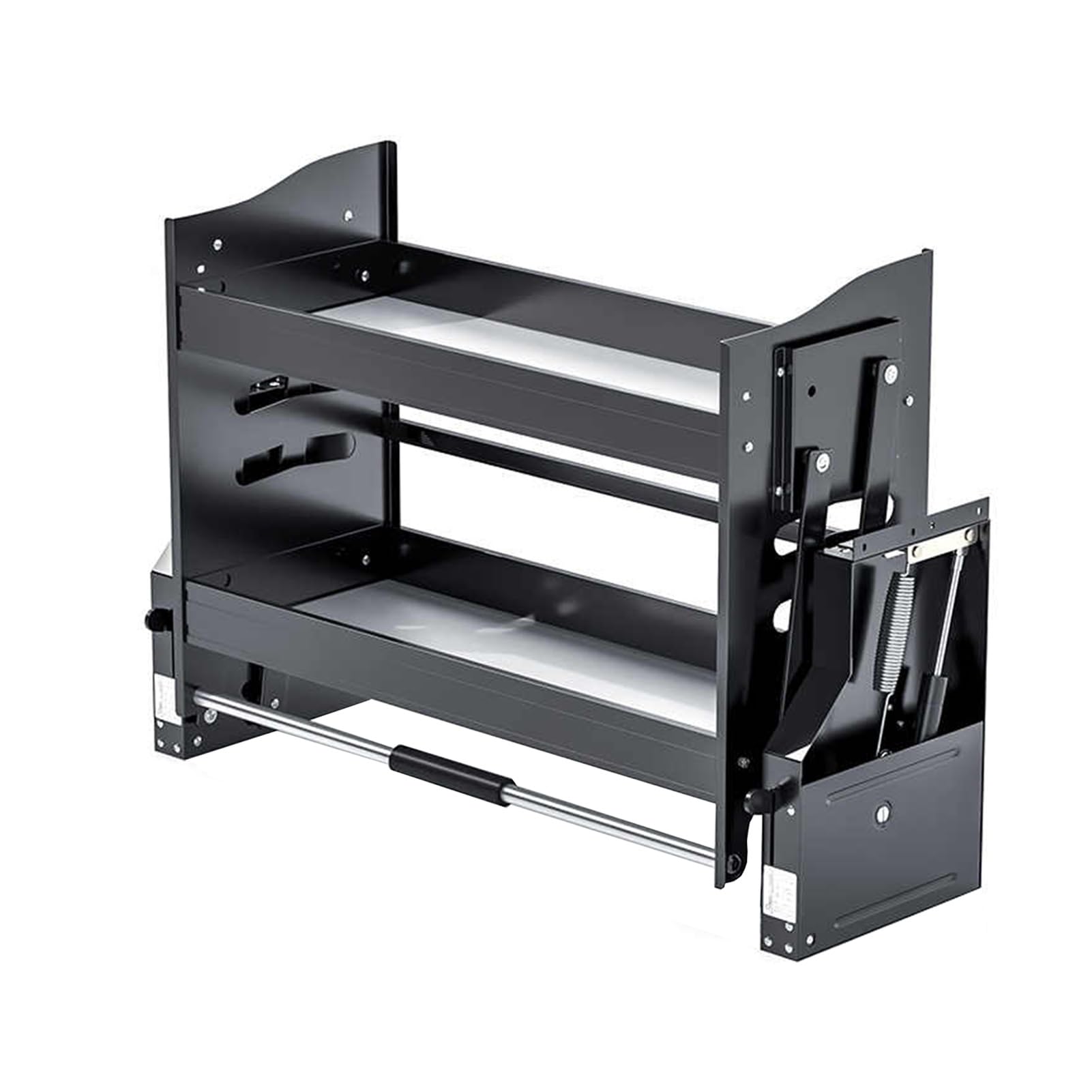 2-poziomowa Wysuwana Półka, System Wysuwanych Półek Ze Stopu Aluminium Panel Oszczędzający Miejsce Do Górnych Szafek Z Podnośnikiem Urządzeń Kuchennych(810x540x280mm)