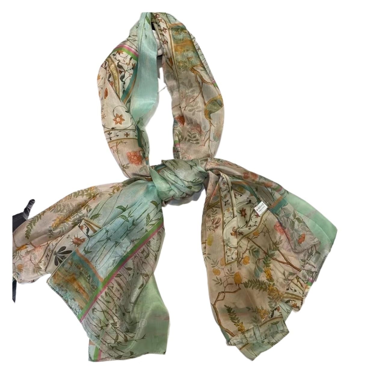 Sciarpa di Seta Sciarpa di seta verde chiaro Moda donna Primavera Estate Sciarpe da spiaggia floreali Scialli Autunno Inverno Sciarpe lunghe Avvolge 180 * 110 cm (Color : Blue green)