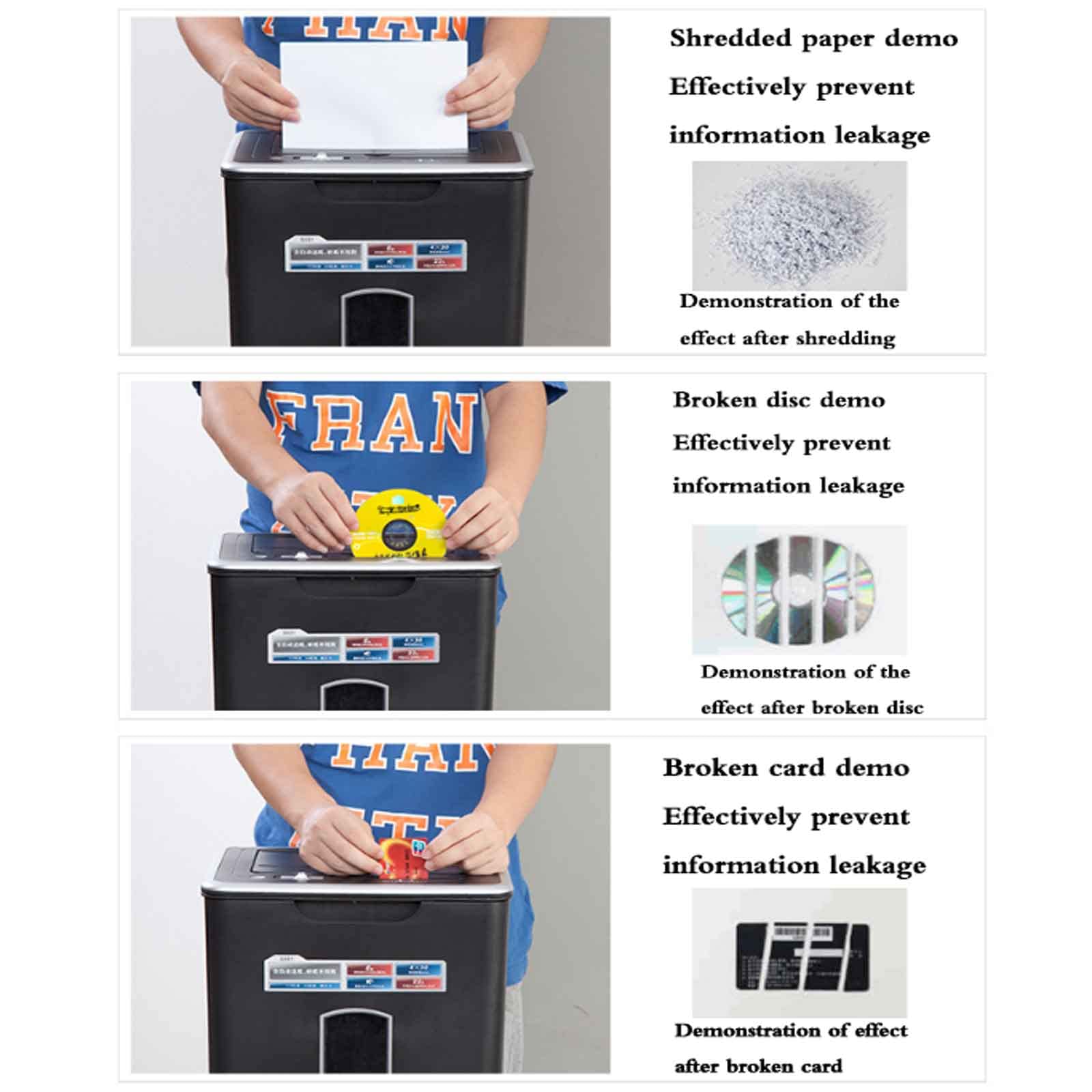 Distruggidocumenti per impieghi gravosi, distruggidocumenti per Ufficio, riservatezza a 4 Livelli, (60 Fogli Automatico/6 Fogli Manuale), Grande capacità di 22 Litri, Supporto per CD Distrutti, Cart
