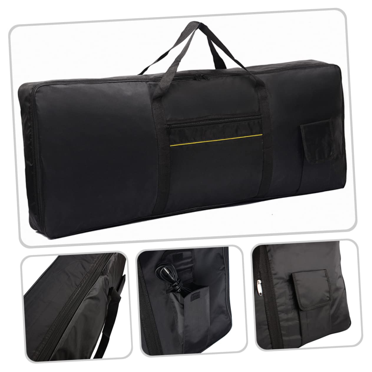 HANABASS Key Electronic Keyboard Storage Bag Oxford with Shoulder Strap Ergonomic Handle Practical Carrying Case for Musicians Protects Against